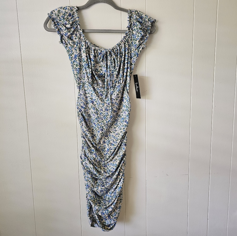 Lulu's Ruched Off The Shoulder Dress